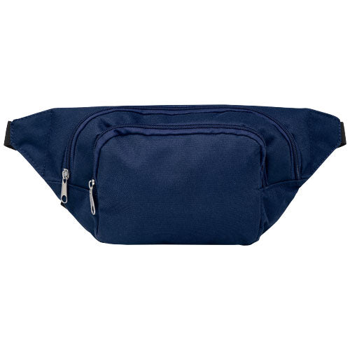 Blaue Santander Gürteltasche aus Stoff, individuell mit Logo bedruckbar, ideal für Signalshop.de Werbeartikel.
