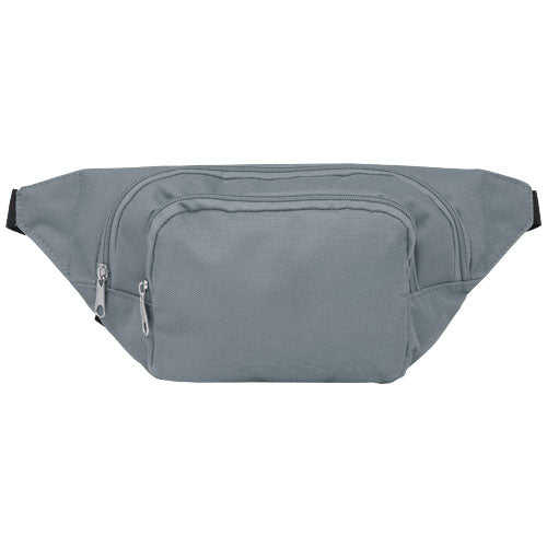 Graue Santander Gürteltasche aus Stoff, individuell mit Logo von Signalshop.de bedruckbar, ideal als Werbeartikel.