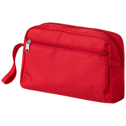 Roter Transit Kulturbeutel aus Stoff von Signalshop.de, individuell bedruckbar, ideal als Werbeartikel oder Giveaway.