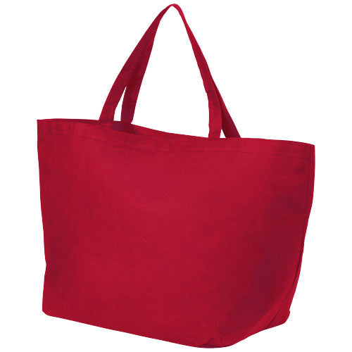 Rote Einkaufstasche aus Non-Woven-Material, individuell mit Logo bedruckbar, Signalshop.de Werbeartikel.
