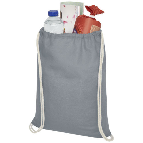 Grauer Oregon Premium Turnbeutel 5L mit Kordelzug, individuell bedruckbar, von Signalshop.de, Werbeartikel, Giveaway.