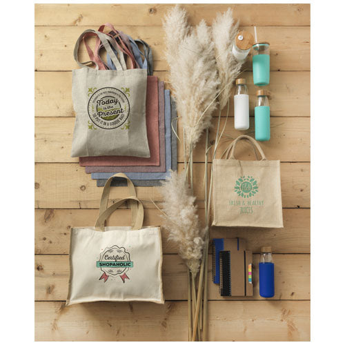 Chennai Jute Tragetasche 16L in Naturfarbe, individualisierbar mit Logo, erhältlich bei Signalshop.de. Ideal als Werbeartikel, Werbegeschenk oder Werbemittel.