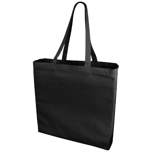 Schwarze Baumwolltasche Odessa 13L, individuell bedruckbar mit Logo, ideal fr Signalshop.de Werbeartikel.