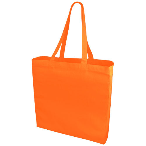 Orange Baumwolltragetasche 13L, individuell bedruckbar, erhältlich bei Signalshop.de, ideal als Werbeartikel und Giveaway.