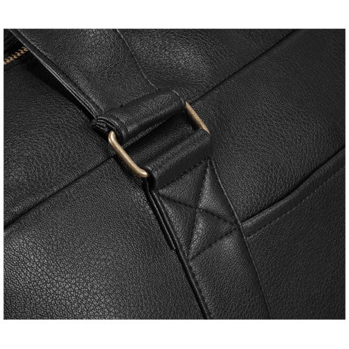 Oxford Weekender Reisetasche 25L aus schwarzem Leder, individuell gestaltbar mit Logo bei Signalshop.de, Werbeartikel.