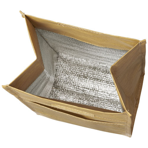 Große Kühlttasche aus braunem Papyrus-Material, individuell bedruckbar, 6L, Signalshop.de Werbeartikel.