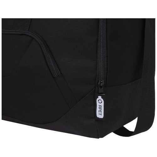 Schwarze Retrend RPET Reisetasche 40L, recyceltes Material, individuell mit Logo gestaltbar, Signalshop.de, Werbeartikel.