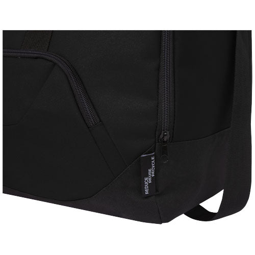 Schwarze Retrend RPET Reisetasche 40L aus recyceltem Material, individuell bedruckbar, Signalshop.de Werbeartikel.