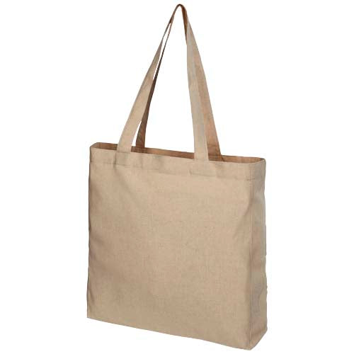 Recycelte Baumwolltragetasche natur 13L mit Seitenfalten, individuell bedruckbar, Signalshop.de Werbeartikel.