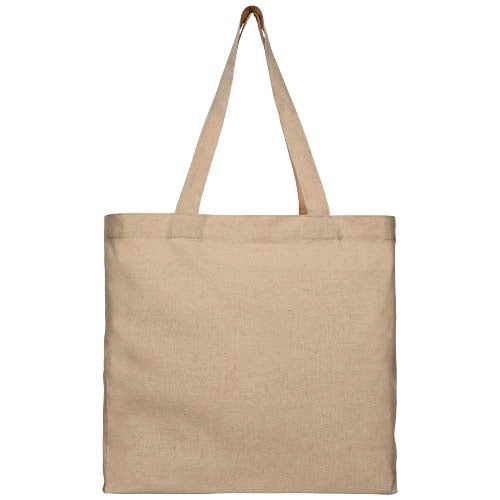 Beige recycelte Baumwolltragetasche 13L mit individuell bedruckbarer Fläche, Signalshop.de Werbeartikel.