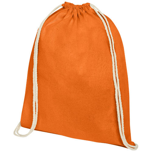 Oregon Baumwoll-Turnbeutel 5L in Orange, individuell bedruckbar, ideal als Werbegeschenk bei Signalshop.de.