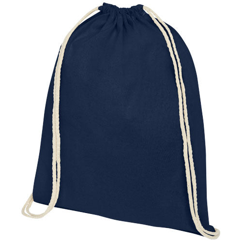 Marineblauer Baumwollturnbeutel 5L mit Kordelzug von Signalshop.de, individuell bedruckbar, Werbegeschenke.