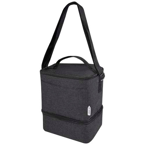 Graue rPET Lunch Kühltasche für 9 Dosen, nachhaltig, individuell bedruckbar bei Signalshop.de, Werbeartikel.