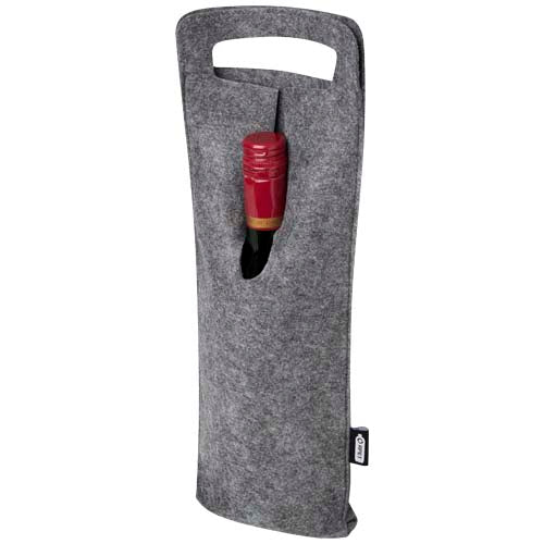 Grauer Felta 75cl Weinbeutel aus GRS recyceltem Filz, individuell bedruckbar, von Signalshop.de. Werbeartikel, Werbegeschenke, Werbemittel, Giveaway.