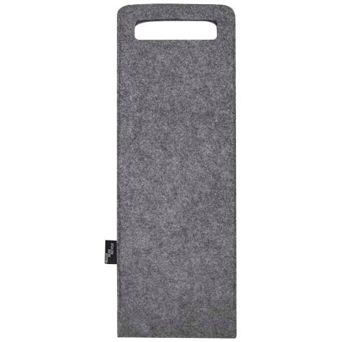 Grauer Felta 75cl Weinbeutel aus GRS Filz, individuell mit Logo gestaltbar, bei Signalshop.de; Werbeartikel, Werbegeschenke, Werbemittel, Giveaway.