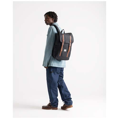 Herschel Retreat™ recycelter Laptop-Rucksack 23 L in Schwarz, individuell gestaltbar mit Logo, erhältlich bei Signalshop.de, ideal als Werbeartikel, Werbegeschenk, Werbemittel, Giveaway.