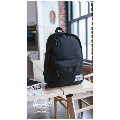 Schwarzer Herschel Classic™ Rucksack 26 L aus recyceltem Material, individuell gestaltbar, bei Signalshop.de.
