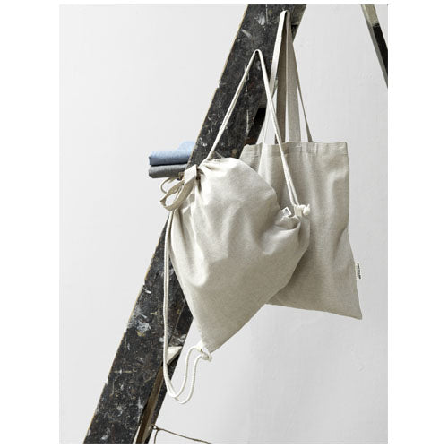 Pheebs 150 g/m² Aware™ recycelter Turnbeutel in Beige, individuell gestaltbar, erhältlich bei Signalshop.de, ideal als Werbeartikel, Werbegeschenke, Werbemittel, Giveaway.