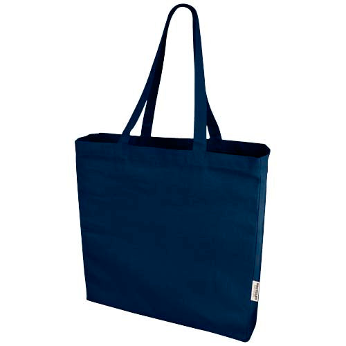 Odessa recycelte Baumwolltragetasche 13L in Blau, individuell mit Logo bedruckbar, bei Signalshop.de Werbeartikel.