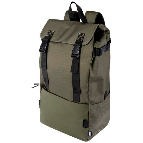 Recycelter, modularer Rucksack in Olivgrün, individuell bedruckbar, erhältlich bei Signalshop.de. Werbeartikel, Werbegeschenke, Werbemittel, Giveaway.