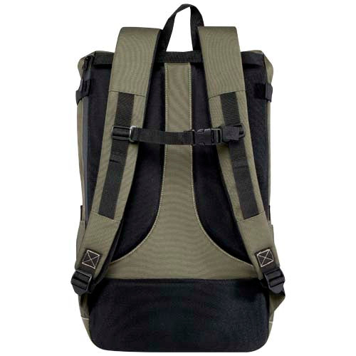 Recycelter modularer Rucksack in Grün, individuell mit Logo gestaltbar, verfügbar bei Signalshop.de als Werbeartikel.