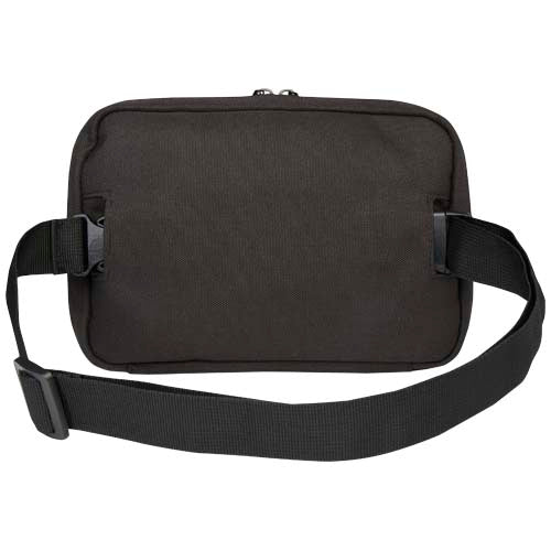 Schwarze Roam GRS recycelte Kulturtasche mit Riemen, individuell gestaltbar mit Logo bei Signalshop.de, ideal als Werbeartikel.