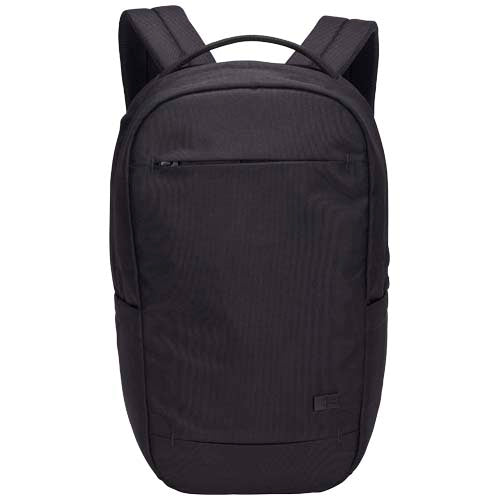 Schwarzer, nachhaltiger Case Logic Laptop-Rucksack 14,5L, recycelt, individuell mit Logo von Signalshop.de bedruckbar.