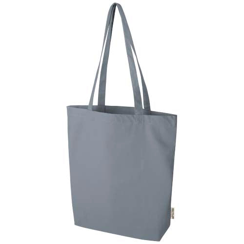 Graue Tragetasche aus Baumwolle, individuell bedruckbar mit Logo, 10L, Signalshop.de Werbeartikel.