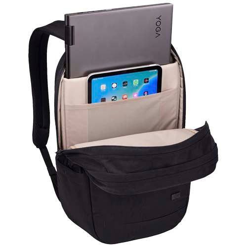 Case Logic Invigo 15,6" Rucksack, schwarz, recyceltes Material, individuell bedruckbar, erhältlich bei Signalshop.de, ideal für Werbeartikel, Werbegeschenke, Werbemittel, Giveaway.