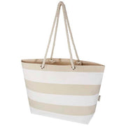 Florida Strandtragetasche aus recyceltem Material, beige-weiß gestreift, individuell bedruckbar bei Signalshop.de, Werbeartikel, Werbegeschenke, Werbemittel, Giveaway.