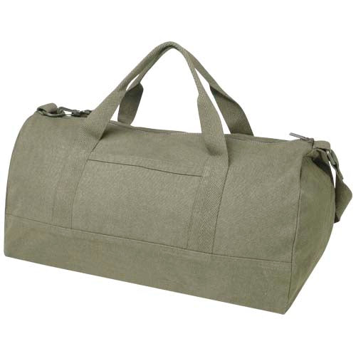 Grüne 50 L Reisetasche aus recyceltem Material von Signalshop.de, individuell bedruckbar, ideal als Werbeartikel.