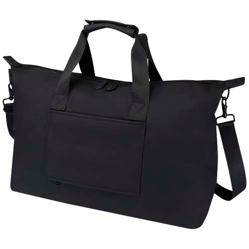 Schwarze Turner 15,6" Laptop-Reisetasche aus GRS-recyceltem Material, individuell mit Logo bedruckbar, bei Signalshop.de, ideal als Werbeartikel, Werbegeschenk, Giveaway.