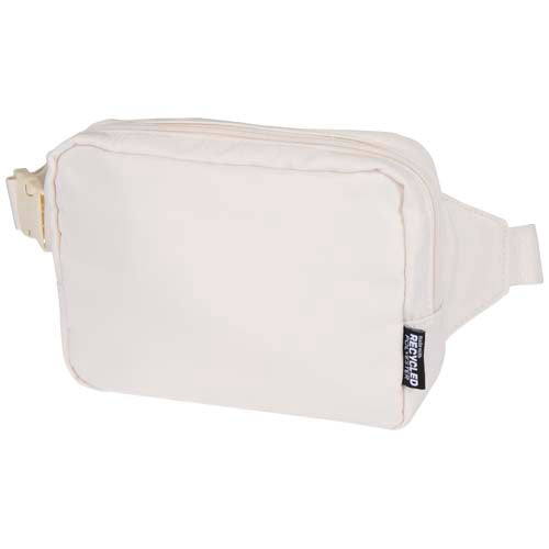Trip Aware™ recycelte Reisetasche in Beige, Crossbody-Design, individuell gestaltbar, Signalshop.de Werbeartikel