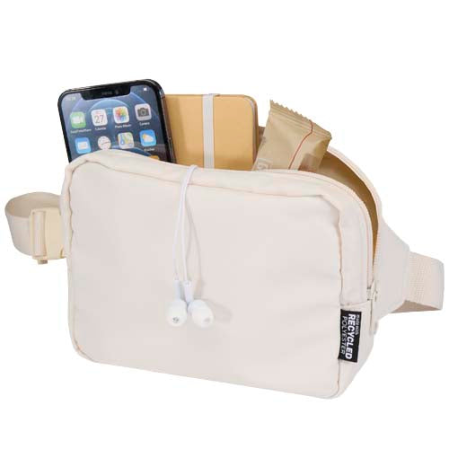 Beige Trip Aware™ recycelte Crossbody-Tasche mit Logooption, ideal für Signalshop.de Werbeartikel.
