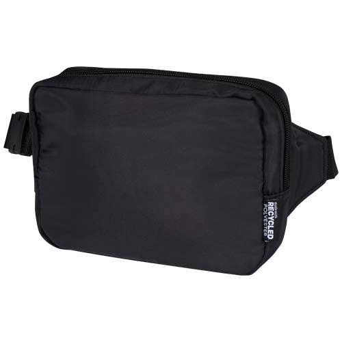 Schwarze Trip Aware™ recycelte Crossbody-Tasche mit Logo, nachhaltig, Signalshop.de Werbeartikel, Werbegeschenke.