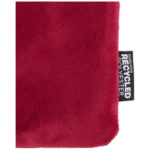 Rotes samtiges Kulturbeutelset aus recyceltem Material von Signalshop.de, individuell bedruckbar, nachhaltig.