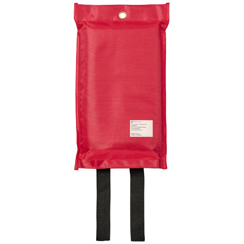Rote Margrethe Feuerlöschdecke aus Stoff, individuell bedruckbar mit Logo, von Signalshop.de; Werbeartikel, Brandschutz.