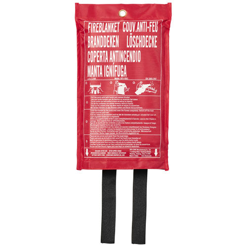 Rote Margrethe Feuerlöschdecke aus Textil mit Anleitungen, individuell bedruckbar, von Signalshop.de, Werbeartikel.