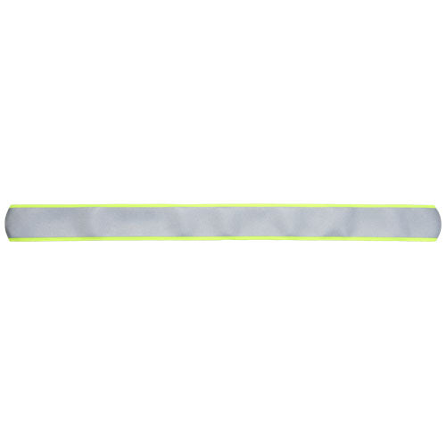 Reflektierendes RFX™ Felix Band in Grau mit fluoreszierendem Rand, individuell bedruckbar von Signalshop.de, Werbeartikel.