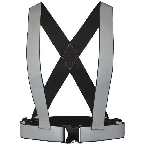 RFX™ Desiree reflektierender Sicherheitsgurt in Grau und Schwarz, individuell gestaltbar mit Logo von Signalshop.de, Werbeartikel.