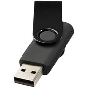 Schwarzer Rotate-Metallic 4 GB USB-Stick von Signalshop.de, individuell mit Logo gestaltbar, ideal als Werbeartikel.