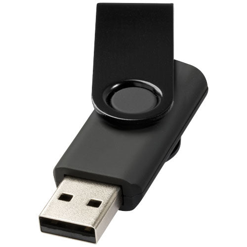 Schwarzer Rotate-Metallic 4 GB USB-Stick von Signalshop.de, individuell mit Logo gestaltbar, ideal als Werbeartikel.