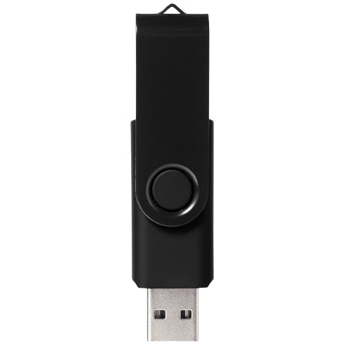 Schwarzer Rotate-Metallic 4 GB USB-Stick aus Metall, individuell gestaltbar mit Logo von Signalshop.de, ideal als Werbeartikel, Werbegeschenk, Werbemittel, Giveaway.
