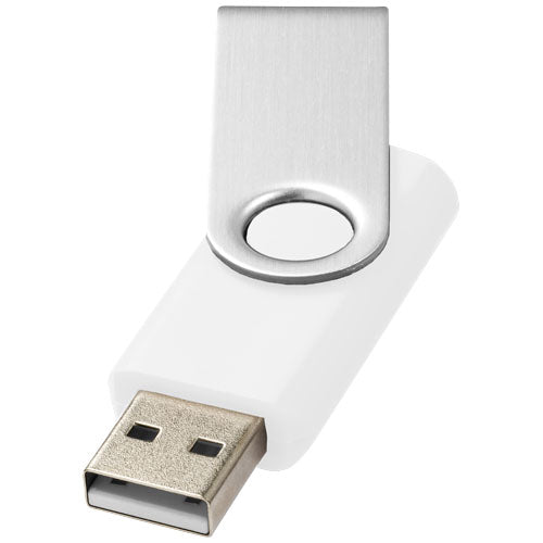Rotate Basic 32 GB USB-Stick in Weiß mit silbernem Drehmechanismus, personalisierbar, von Signalshop.de Werbeartikel.