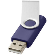 Blauer Rotate Basic 32 GB USB-Stick mit silberner Metallklappe, individuell bedruckbar, Signalshop.de Werbeartikel