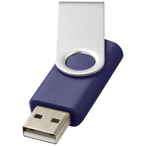 Blauer Rotate Basic 32 GB USB-Stick mit silberner Metallklappe, individuell bedruckbar, Signalshop.de Werbeartikel