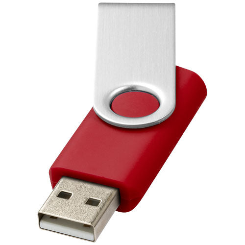 Roter Rotate Basic 32 GB USB-Stick mit silberner Drehkappe, individuell bedruckbar, Signalshop.de Werbeartikel.