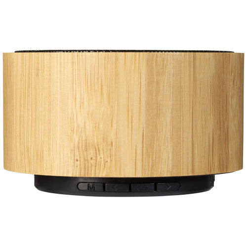 Cosmos Bluetooth Lautsprecher aus Bambus, individuell bedruckbar, nachhaltig bei Signalshop.de Werbeartikel.