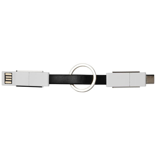 One 4-in-1 Kabel in Schwarz und Weiß von Signalshop.de, individuell bedruckbar, Werbeartikel, Werbegeschenke.