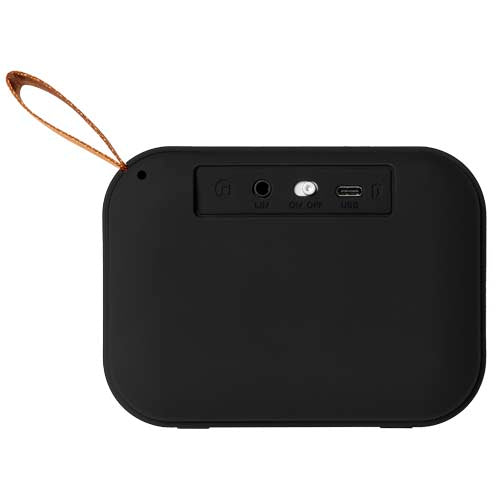 Schwarzer Fashion Stoff Bluetooth-Lautsprecher mit Logo bedruckbar, Signalshop.de Werbeartikel, Werbegeschenke, Werbemittel, Giveaway.